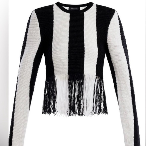 NWT XXS - BCBG MAXAZRIA NICO FRINGE CROP TOP - Picture 2 of 7